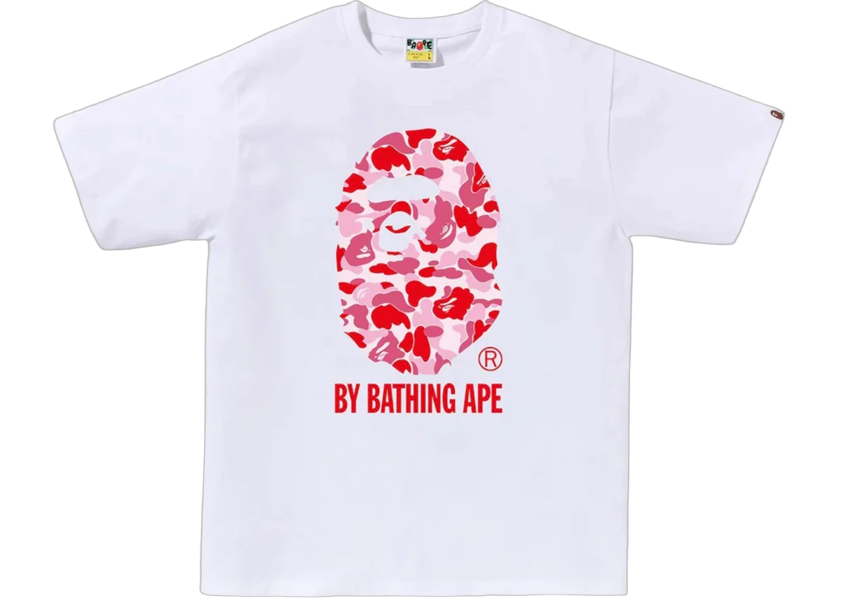 BAPE ABC Camo T-Shirt White Pink