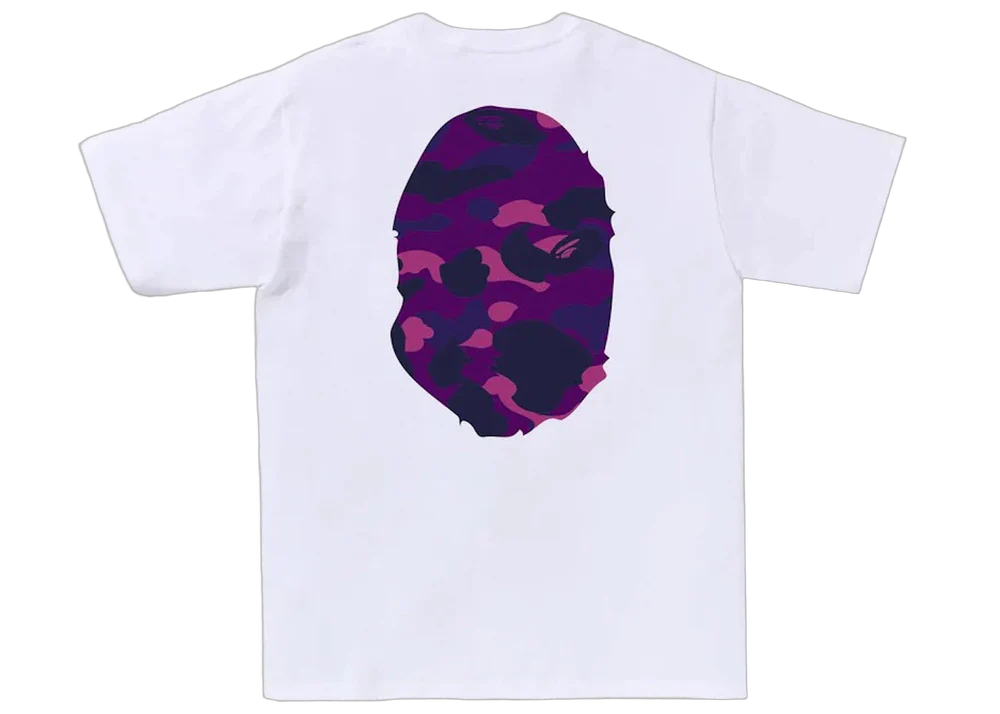 BAPE Color Camo Big Ape Head T-Shirt White Purple