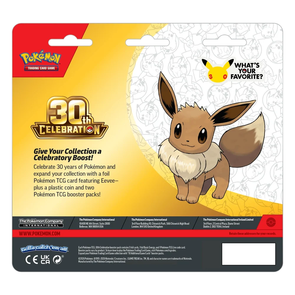 2026 Pokémon Mega Evolution 30th Celebration 2 Pack Blister