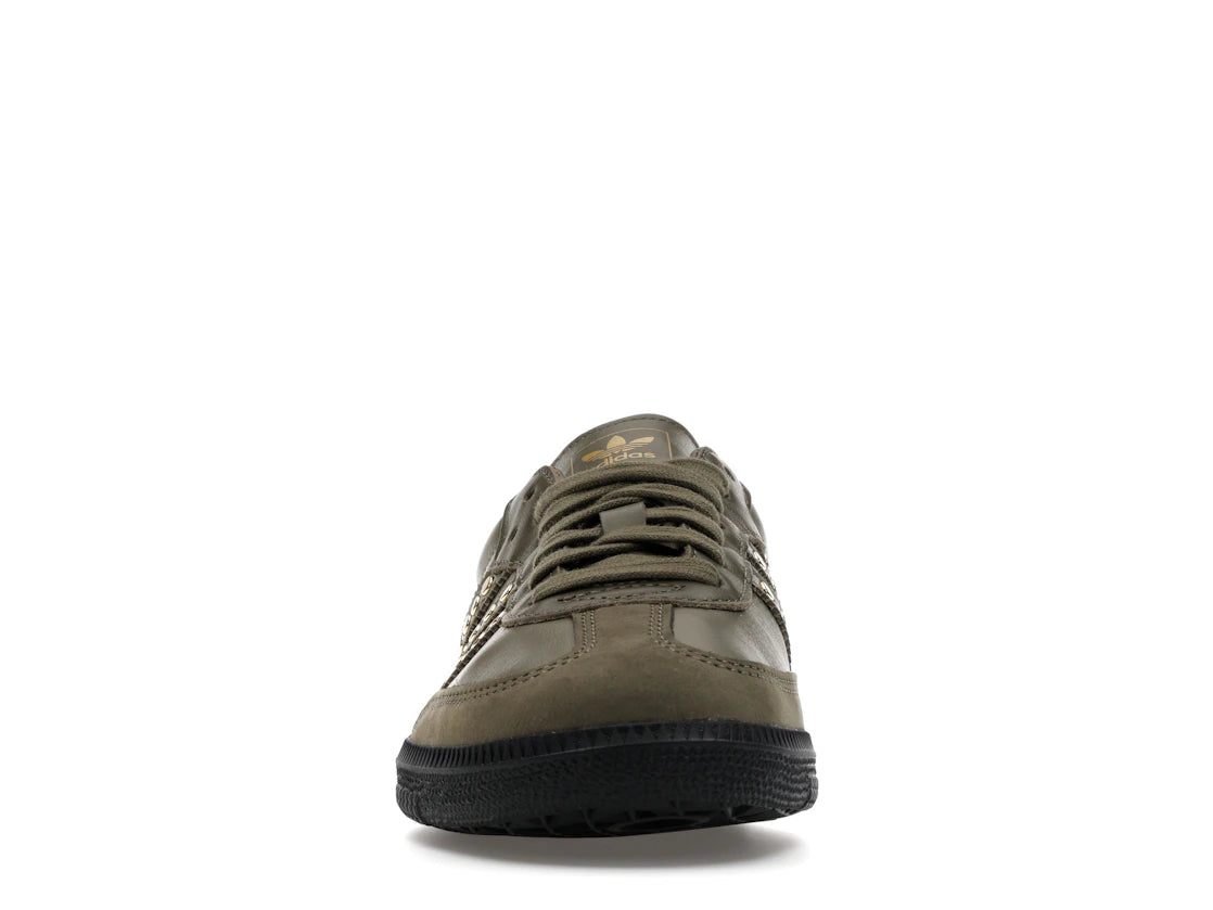 adidas Samba OG Studded Stripes Dark Khaki Black (Women's)