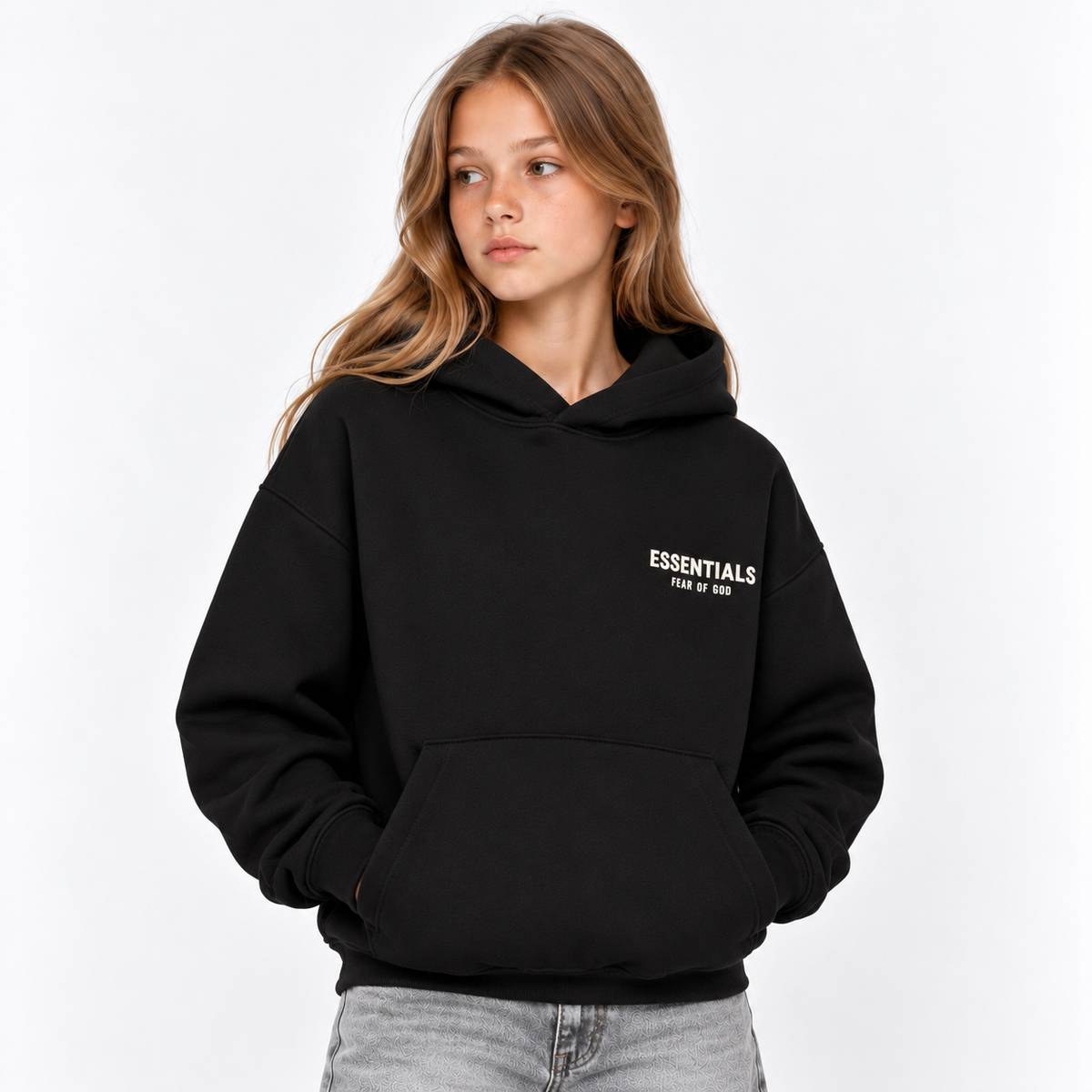 Fear of God Essentials Hoodie Stretch Limo (Kids)